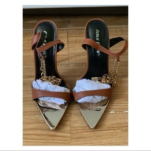 Chain Detail Anklet Strap Stiletto Heels